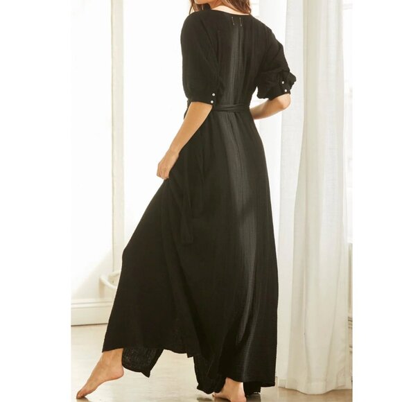 NWT 9 Seed Condessa Maxi Wrap Dress XS S Long Cotton Gauze Boho Witch Goth Femme - Picture 5 of 17